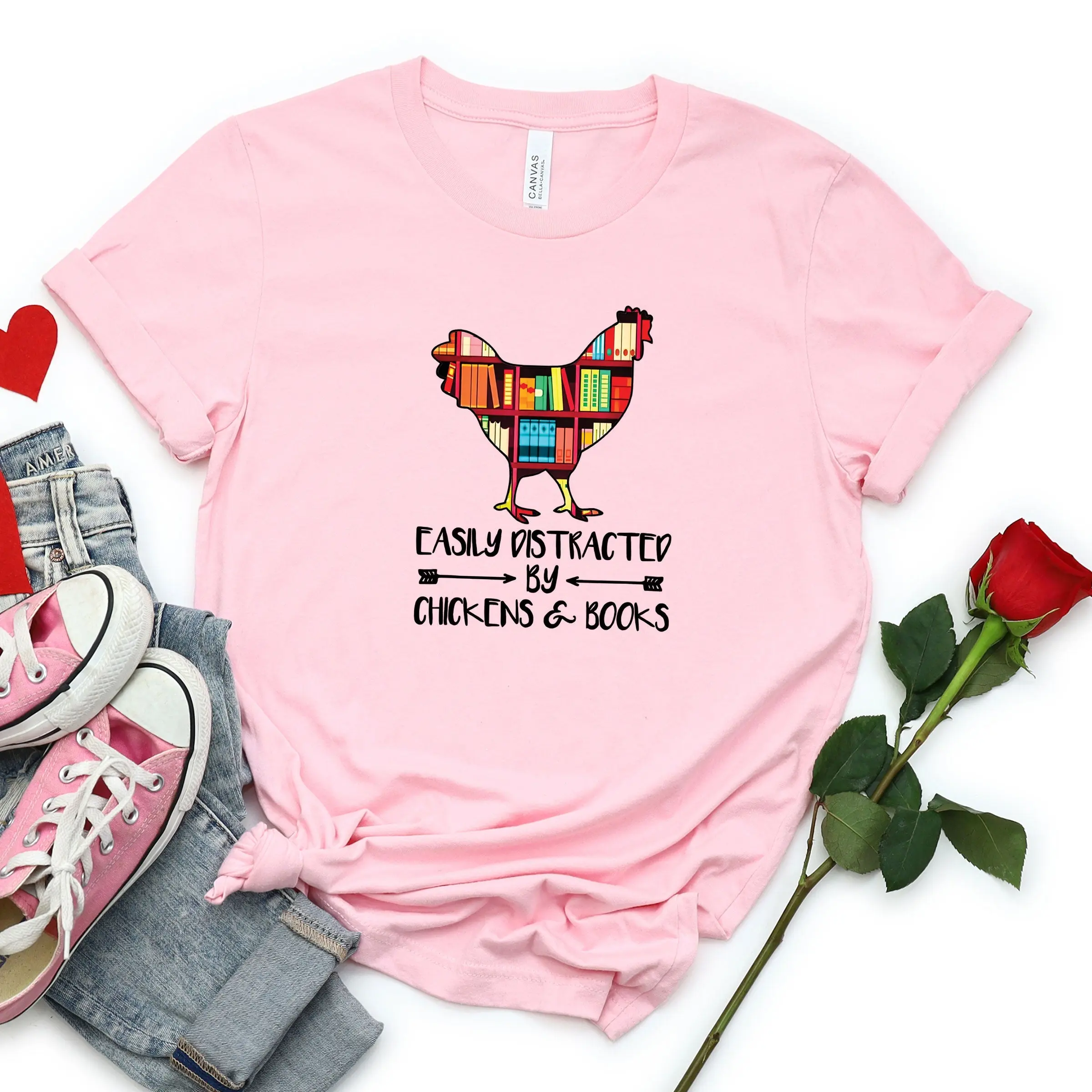Chicken And Books Shirt (Youth) - Image 6